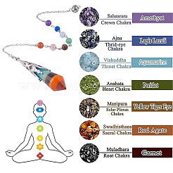 1 Stück natürliche Chakra-Edelstein-Radiäpendel&nbsp;AJEW-SC0002-31P