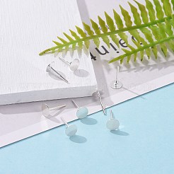 925スターリングシルバー製スタッドピアスパーツ  スタンプ925個付きイヤリングポスト  銀  11.5mm  トレイ：6mm  ピン：0.8mm&nbsp;X-STER-K167-045E-S