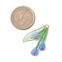 Подвески из стеклянных бусин в виде цветка магнолии&nbsp;PALLOY-MZ01112-02