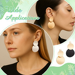 3 пара плоских круглых сережек-клипс из железного сплава двух цветов EJEW-ME0001-14