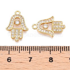 Латунные микропаве прозрачные подвески с фианитом KK-T073-21G