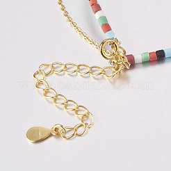 Натуральный персиковый лунный камень многоуровневые ожерелья NJEW-K108-01-01