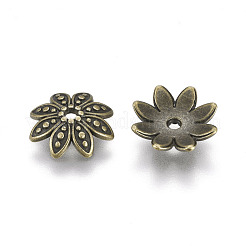 8 -petal tibetischen Stil Legierung Blume Perlenkappen&nbsp;TIBEB-2347-AB-FF