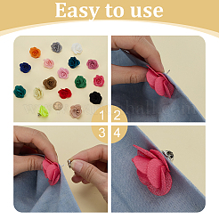 17 шт. броши-цветы из ткани JEWB-FG00002