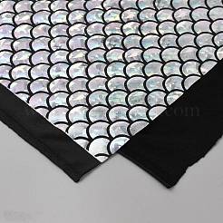 Funkelnder Spandex-Meerjungfrau-bedruckter Fischschuppenstoff mit Hologramm&nbsp;DIY-WH0032-99B
