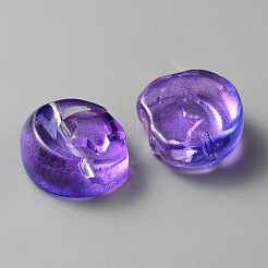 透明ガラスビーズ  スターとムーン  モーブ  14x12x6mm  穴：1.2mm&nbsp;GLAA-TAC0020-05I