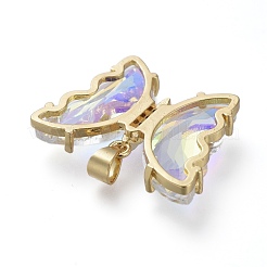 Латунные микропаве прозрачные подвески с фианитом ZIRC-P079-A01-02