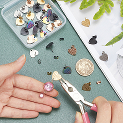 30 шт. 5-цветное ионное покрытие (IP) 304 нержавеющая сталь серьги-гвоздики фурнитура EJEW-UN0001-67