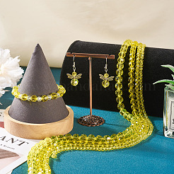 4 нить 4 вида прозрачных стеклянных бусин&nbsp;GLAA-TA0002-56B