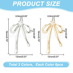 12 шт. 2-х цветные латунные подвески со стразами KK-HY0003-75