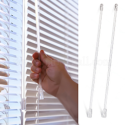 プラスチック製ブラインドティルトワンド2個  フックとハンドル付き  ホワイト  300x12mm&nbsp;AJEW-CN0004-69
