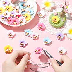 30 шт. 6 цвета непрозрачные подвески из смолы&nbsp;RESI-YW0006-11