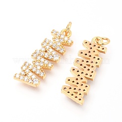 Латунные микропаве прозрачные подвески с фианитом ZIRC-O036-04G