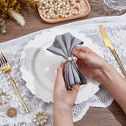 Пластиковые кольца для салфеток с искусственным жемчугом и стразами&nbsp;AJEW-WH0434-75