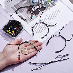 20 Stück 10 Stile handgefertigte runde Porzellanperlen mit gewachsten Polyesterkordelarmbändern&nbsp;BJEW-UN00037