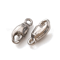 304ステンレススチールコネクタチャーム  ロブスタークローリンク  ステンレス鋼色  9.5x4x3.5mm  穴：1mm&nbsp;STAS-N124-68P
