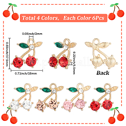 24 шт. 4-х цветные подвески из легкого сплава золота&nbsp;FIND-SC0019-71