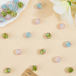 30 шт. 3-х цветные круглые бусины лэмпворк LAMP-LT0001-01