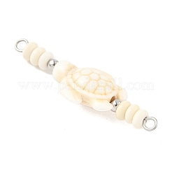 10 шт. 2-цветные синтетические бирюзовые черепахи с подвесками-рондель из бисера&nbsp;PALLOY-JF04013