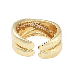 Кольца из латуни с покрытием из циркония для женщин RJEW-B064-09G