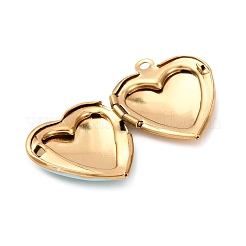 Подвески-медальоны в форме сердца из нержавеющей стали 304 STAS-Z168-02G-01