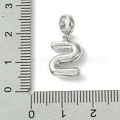 Ottone placcato a cremagliera con ciondoli pendenti europei con perle in plastica ABS&nbsp;KK-G501-02S-P