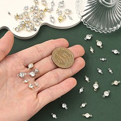 120 pz 4 stili in ottone con pavé di ciondoli per connettori in zirconi trasparenti&nbsp;RB-YW0001-31G