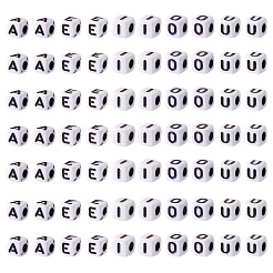 500 шт. 5 вида белых непрозрачных акриловых бусин&nbsp;MACR-BY0001-02