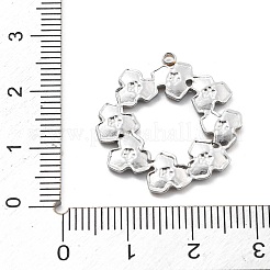 304ステンレスペンダント  花のチャーム  PVD真空メッキ  本金メッキ&ステンレススチールカラー  24.5x23.5x1.5mm  穴：1.5mm&nbsp;STAS-R155-045GP-02