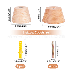 4 cintre en bois 2 styles&nbsp;AJEW-CA0001-34B