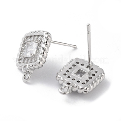 Messing micro pave zirkonia-ohrstecker-Zubehör&nbsp;KK-E107-21P