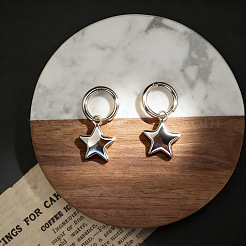 Наборы подвесок из сплава в форме звезды: колье и серьги-кольца&nbsp;FS-WGF86FC-01