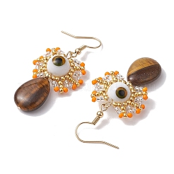 Натуральный тигровый глаз болтающийся&nbsp;EJEW-MZ00169-02