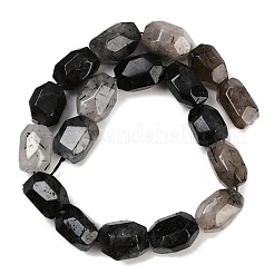 Нити бусин из натурального черного рутилированного кварца G-F796-C02-01