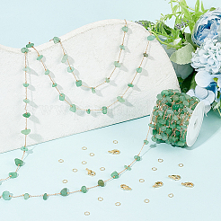 Набор для самостоятельного изготовления ювелирных изделий из натурального зеленого авантюрина&nbsp;DIY-WR0004-16A