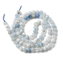 Природные Аквамарин бисер нитей X-G-E411-19E-4mm