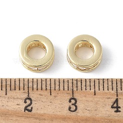 Microespacios de latón con cuentas espaciadoras de circonio cúbico transparente&nbsp;KK-F892-30G