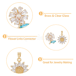 8шт 2 стиля латунные микропаве прозрачные подвески с кубическим цирконием&nbsp;KK-DC0003-41