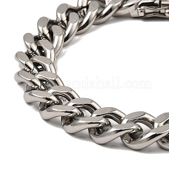 Bracciale a catena cubana in acciaio inossidabile 304 anti-ossidazione&nbsp;NJEW-D050-02G-P