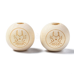 Незаконченная натуральная древесина европейский бисер WOOD-S045-148