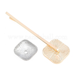 合金ヘアボビーピンパーツ  プラチナ·ゴールデン  正方形  プラチナ·ゴールデン  67x19.5x10mm&nbsp;FIND-G112-01D