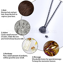 1 pezzo di collana per ceneri con ciondolo a forma di cuore in acciaio inossidabile 304&nbsp;NJEW-CN0001-20EB
