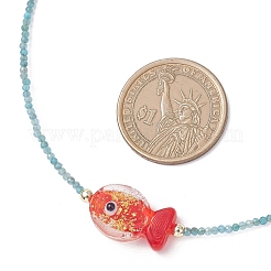 2 шт. Женские бусины ручной работы из фольги в виде рыбок NJEW-JN05536