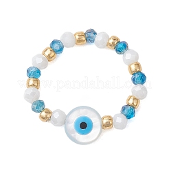 Стрейч-кольца из стеклянных бусин для женщин RJEW-JR00704