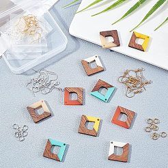 DIY-Sets zur Herstellung baumelnder Rautenohrringe&nbsp;DIY-OC0006-01