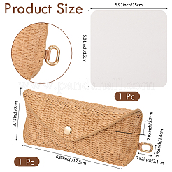 1шт прямоугольный соломенный коврик для очков&nbsp;AJEW-CN0005-49