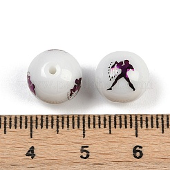 Рождественские непрозрачные стеклянные бусины EGLA-XCP0001-22