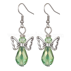 Серьги с подвесками из сплава в тибетском стиле «Ангел-фея» EJEW-JE05425-02