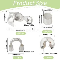 600 шт. железные наконечники бусин с 600 шт. латунными обжимными бусинами с 100 шт. латунными защитными приспособлениями и протекторами для проволоки с 100 шт. латунными крышками для обжимных бусин&nbsp;FIND-SC0010-78