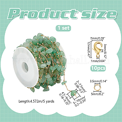 Набор для самостоятельного изготовления ювелирных изделий из натурального зеленого авантюрина&nbsp;DIY-WR0004-16A